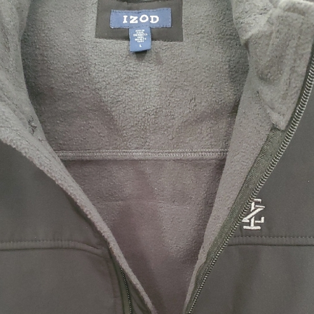 Izod Black Soft Shell Vest Men's Large Style 1z2150 $90 Retail - Picture 9 of 11
